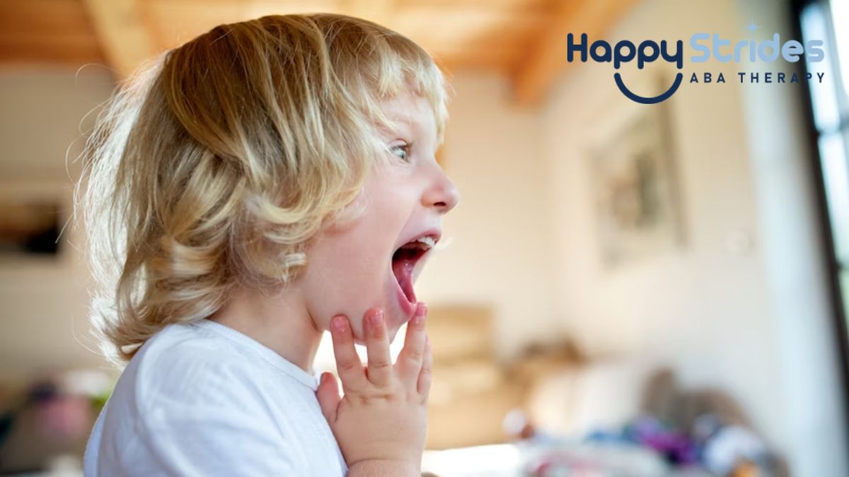 Hypersensitivity in autism, a blonde boy gazes ahead with a surprised expression.